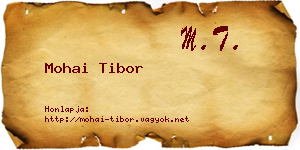 Mohai Tibor névjegykártya
